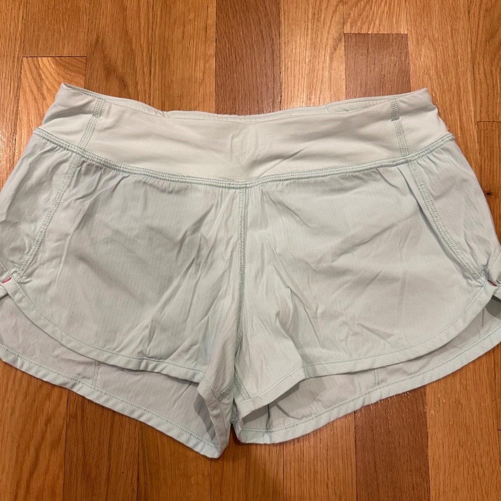 Ivviva by lululemon girls mint green speedy shorts size 12